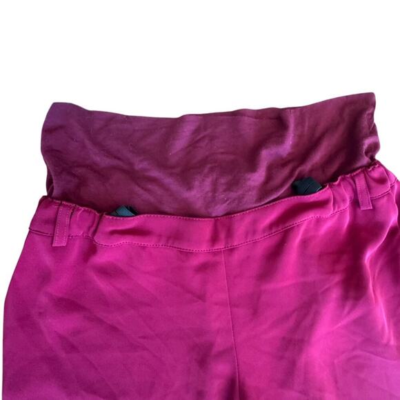 PIETRO BRUNELLI Freddie Wide Leg Maternity Trouser Pants Wine Red Size Medium - Picture 6 of 16
